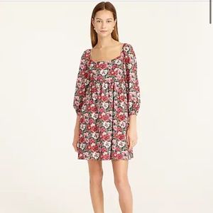 NWT JCrew x Liberty of London puff sleeve mini dress in Poppy Amelie floral.
